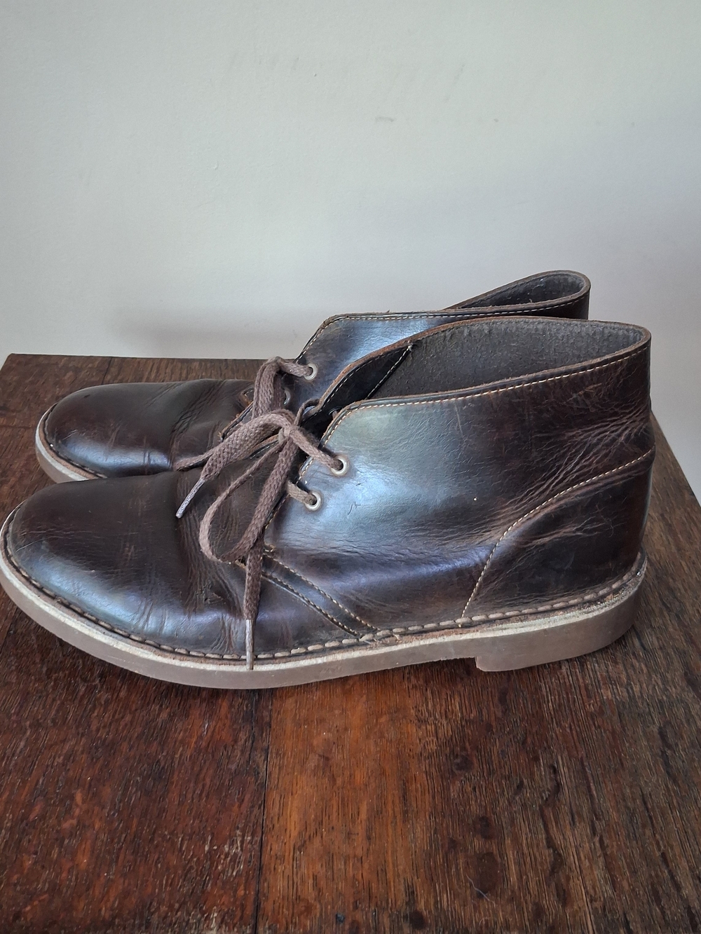 Clarks Men's Bushacre Brown Leather Chukka Lace Up Ankle Boots; Size 7.5M